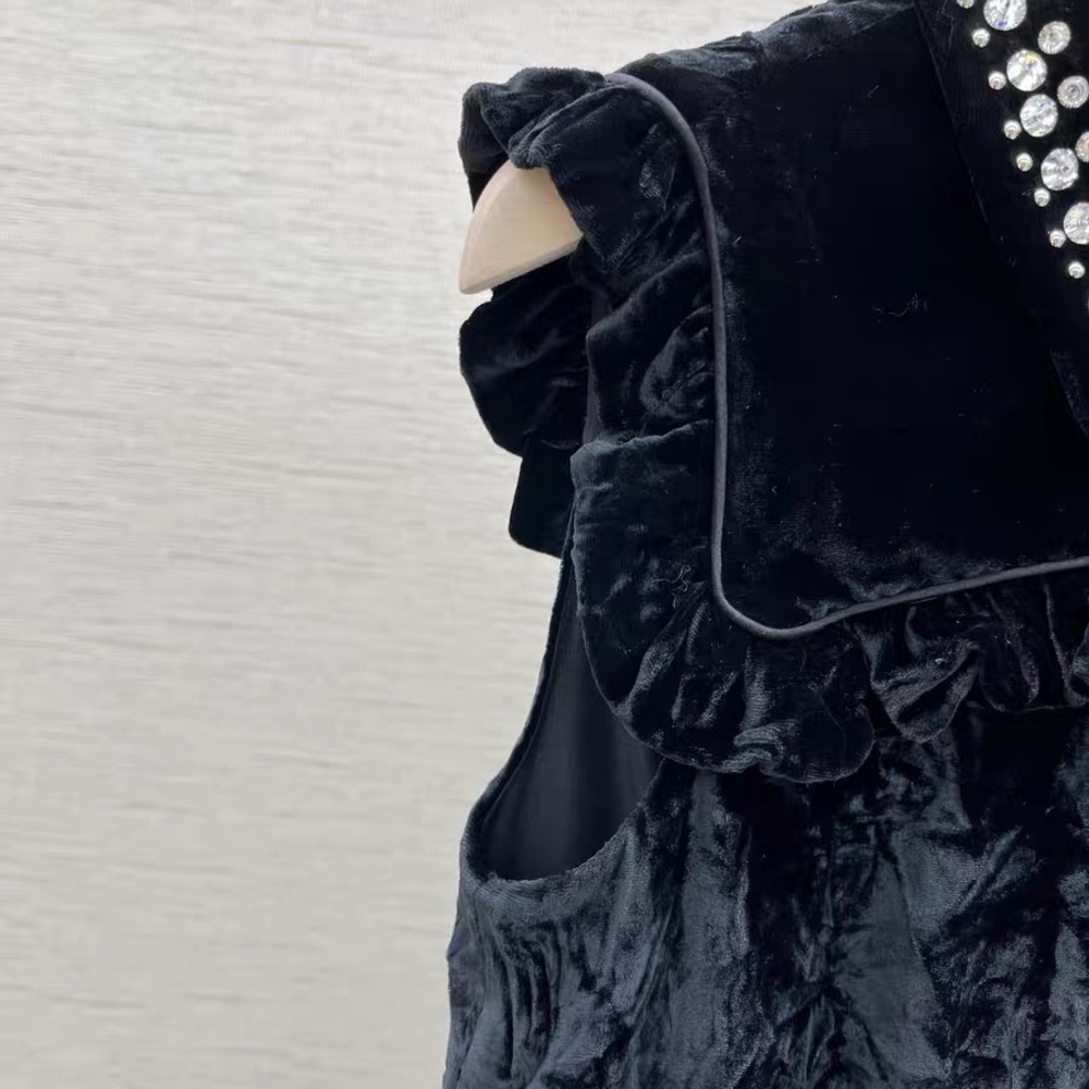 🚩steak authentic Miu Miu Black Velvet Dress - Picture 5 of 10